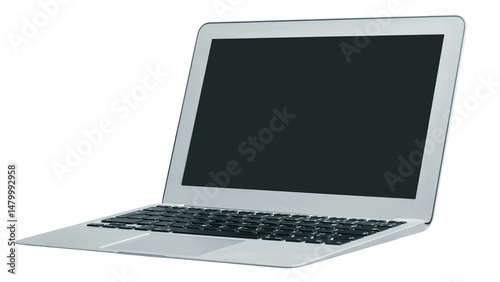 Laptop on transparent background.