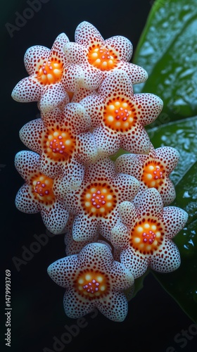 Close-Up of Exquisite Hoya Flowers Delicate Petals and Intricate Details