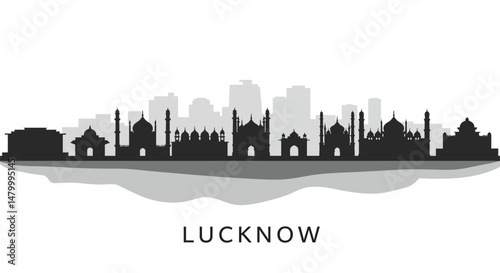 Lucknow Skyline India City Silhouette. (1)