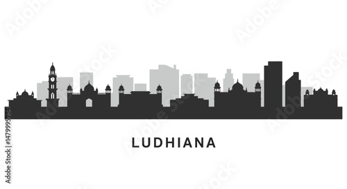 Ludhiana Skyline with India Urban Cityscape.
