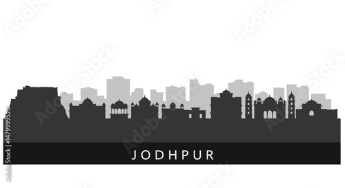 Jodhpur Skyline India Cityscape Silhouette.