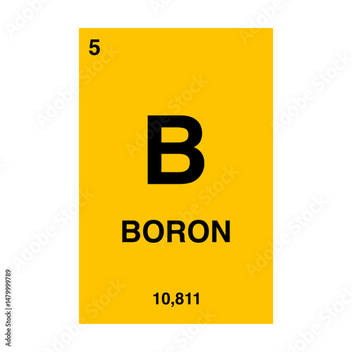 boron periodic vector isolated on transparent background