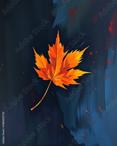 Autumn Maple Leaf Abstract Art.
