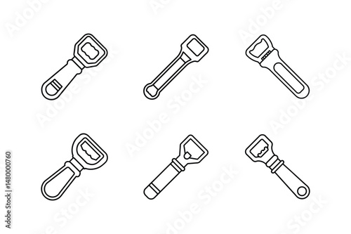 bottle opener line art vector illustration