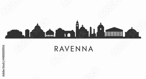 Ravenna Skyline Italy city silhouette Vector.