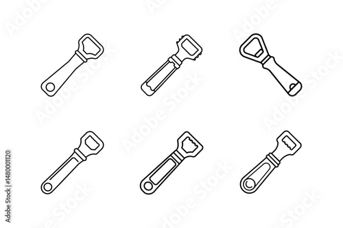 bottle opener icon line art vector illustration