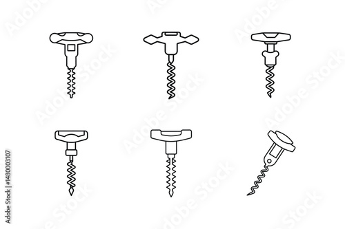 corkscrew line art vector illustration
