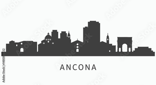 Ancona skyline Italy with Silhouette.