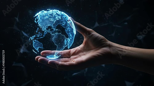 Digital globe in hand