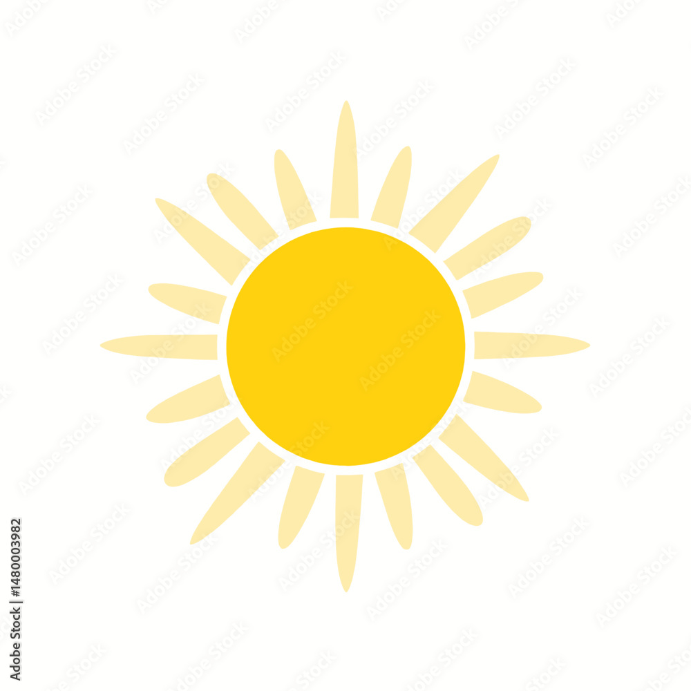 Bright Sun Ray Illustration in Minimalist Style Bright Sun Ray Illustration in Minimalist Style