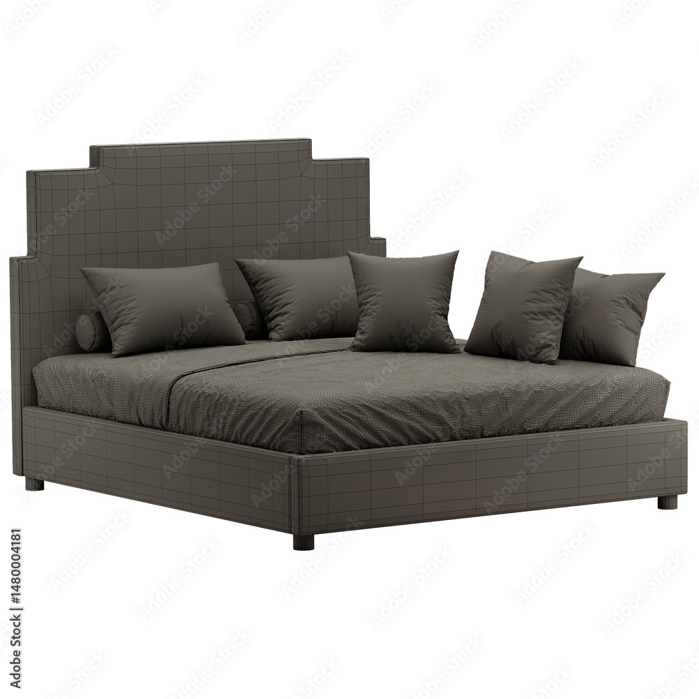 Naklejka premium A bed with pillows on it