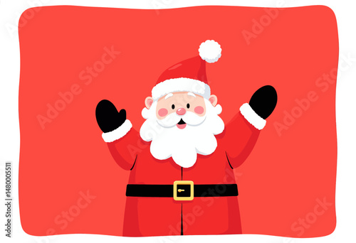 Cheerful Santa Welcoming Winter Holiday Season