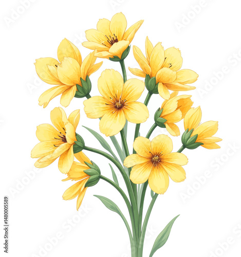 Bright Yellow Flowers Bouquet in Springtime Joy