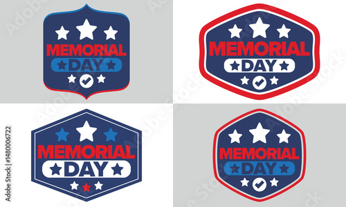 Memorial Day in United States. Remember and Honor. Federal holiday for remember and honor persons who have died while serving in the United States Armed Forces. Celebrated in May. Vector poster