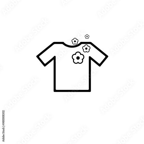 Clean sparkling T-shirt Washed and Spun Solid Flat Vector Icon Isolated on White Background.