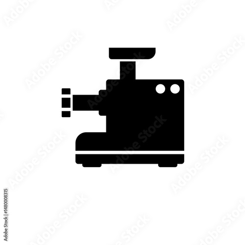 Meat Grinder, Electric Mincer, Chopper Solid Flat Vector Icon Isolated on White Background.
