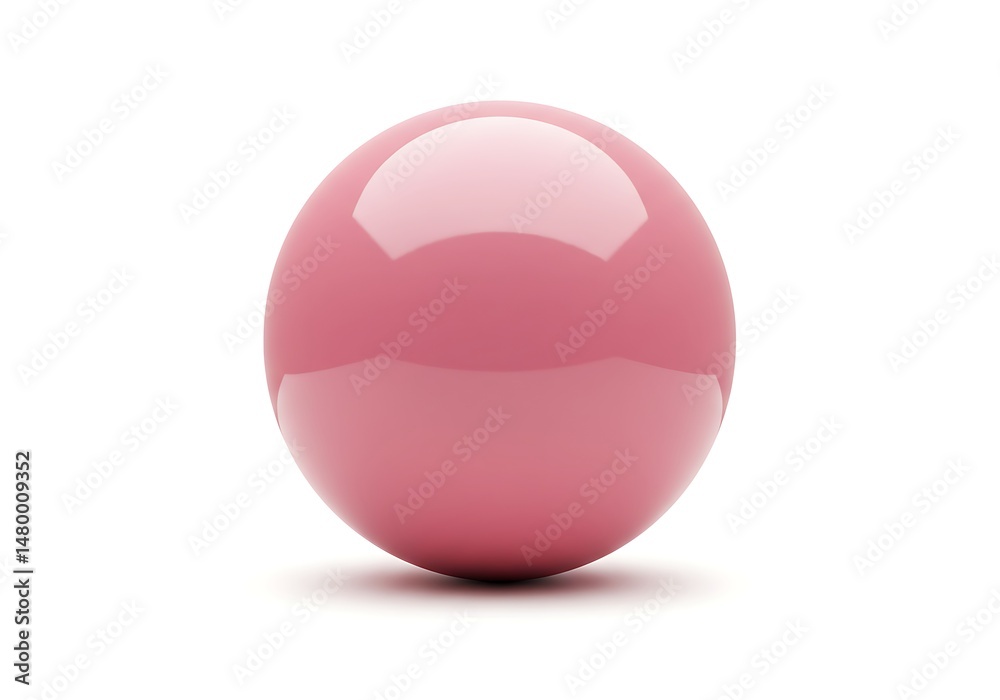 Obraz premium Isolated pink sphere with glossy surface on white background