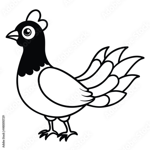 A Beautifully Detailed Cartoon Style Bird With Large Wings