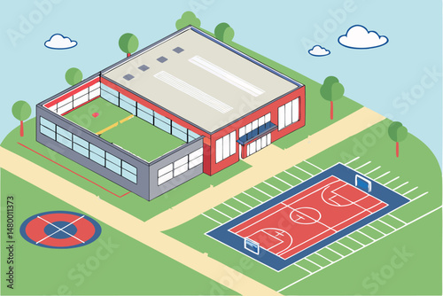 Stallions Sports Center Vector Art Design
