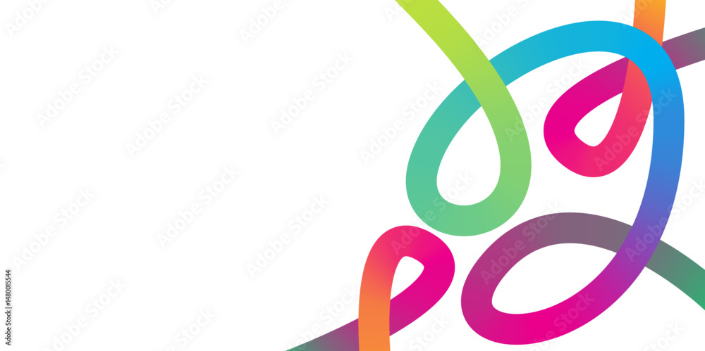 Naklejka premium Abstract Color Lines with a Gradient on a white Background. Abstract Colorful Wavy Lines on white Background. Abstract Modern Design.