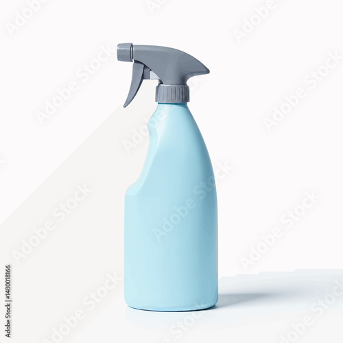 Minimalistic Blue Spray Bottle Cleaning Serenity