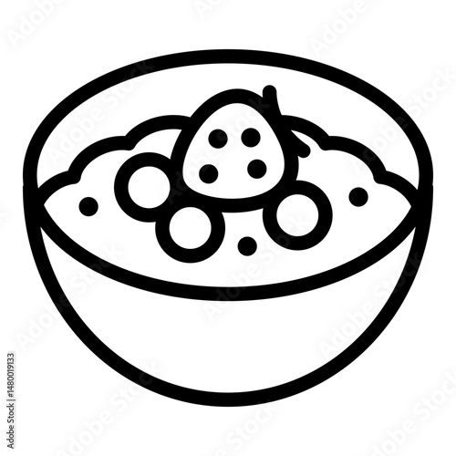 Oatmeal icon. Vector line icon