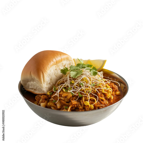 Misal pav isolated image on white Background