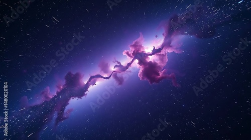 Cosmic Nebula with Purple Space Clouds.