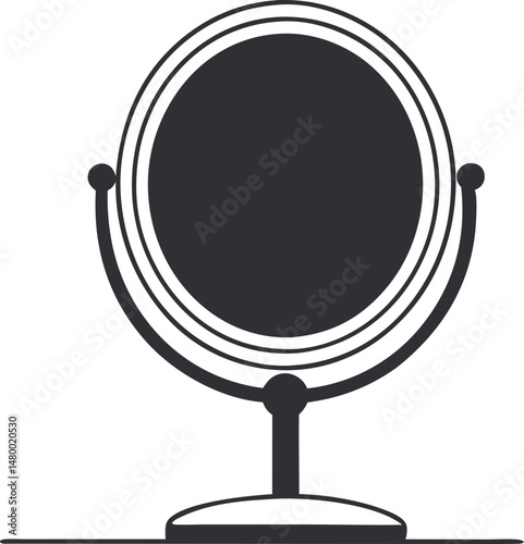 Elegant Mirror Vector Art in Line Drawing Style