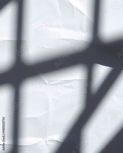 Crumpled Paper with Grid Shadow.