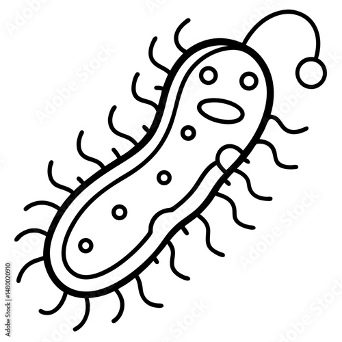 e--coli-line-art-vector