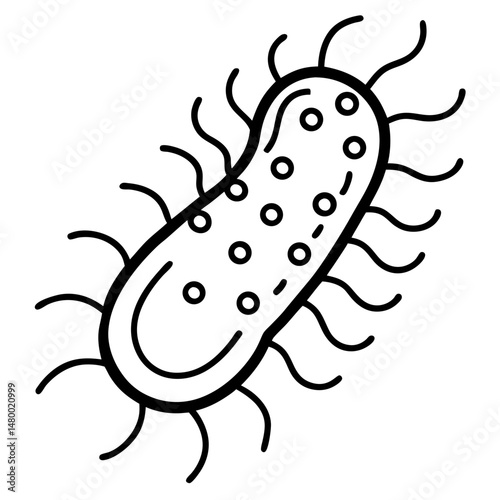 e--coli-line-art-vector