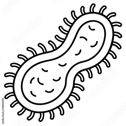 e--coli-line-art-vector