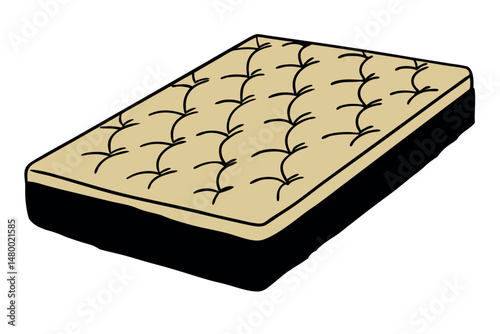 Minimalist Line Drawing of Mattress Vector Art