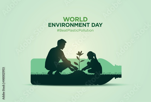 #BeatPlasticPollution, World Environment day concept 2025. 