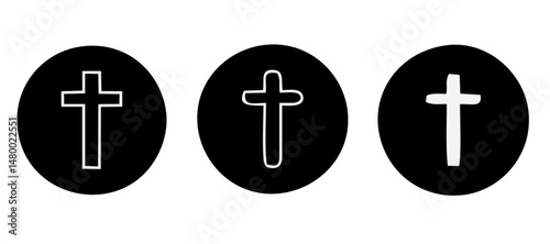 Christian Cross Set Vector Design on White Background