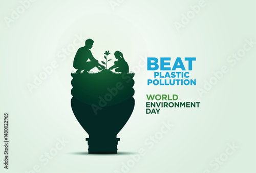 #BeatPlasticPollution, World Environment day concept 2025. 