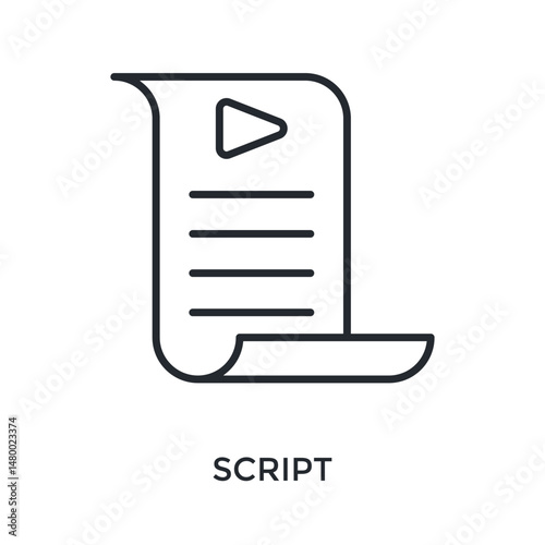 Script Icon Outline Style. Vector Illustration For Graphic Design