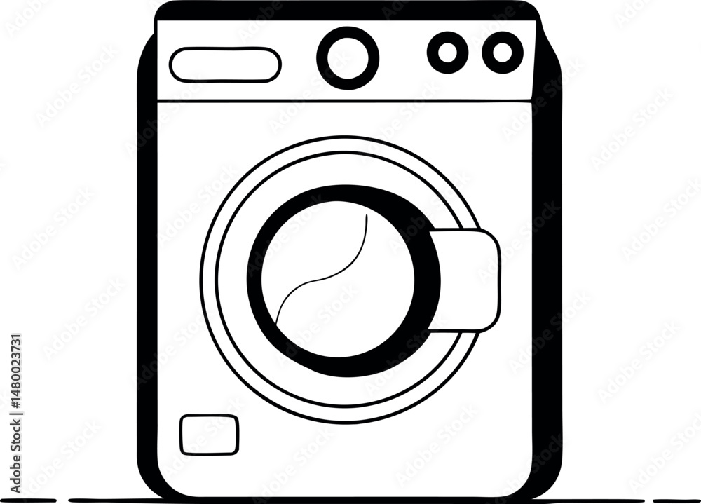 Modern Line Art of Washing Machine Vector Design Modern Line Art of Washing Machine Vector Design