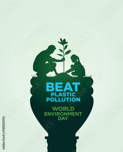 #BeatPlasticPollution, World Environment day concept 2025. 