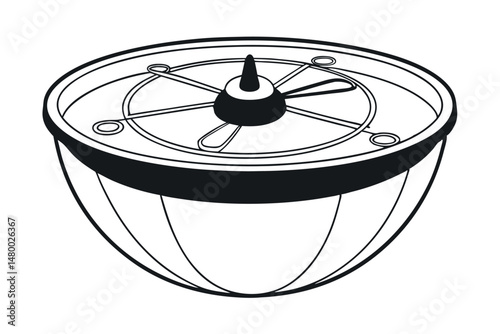 Line Drawing Salad Spinner Vector Illustration