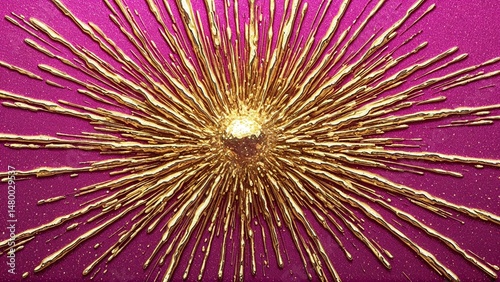 Abstract Purple Pink and Gold Metallic Fluid Texture Background
