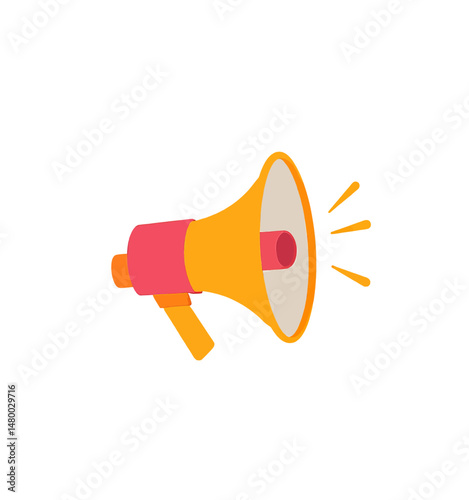 Vibrant Megaphone Announcement in Orange and Pink