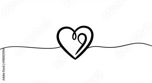 Elegant continuous line heart design perfect for love cards invitations or any romantic project minimal and stylish