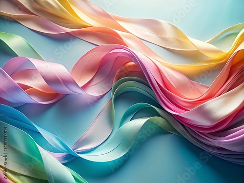 Abstract Clean Colored Ribbon Transitions Background
