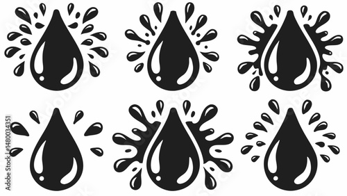 set of black drops