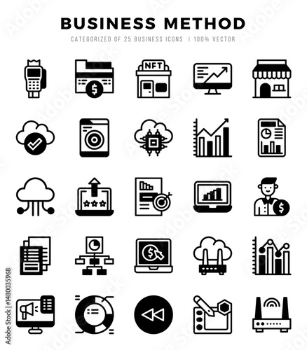 Business Method web icons in Lineal Filled style.