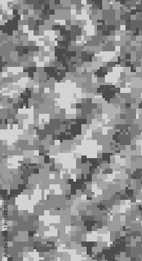 Fototapeta premium Digital Camo: Grayscale Pixel Art Texture