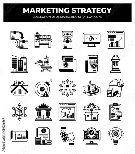 Collection of 25 Marketing Strategy Icons: Boost Your Business Growth