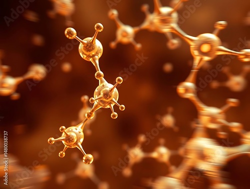 Golden Molecular Structure.